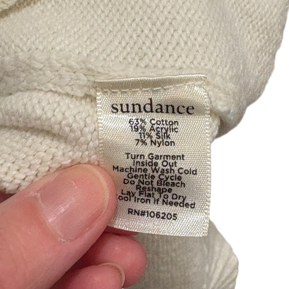 Sundance Silk Blend V Neck Womens Cream Sweater Size XS - Picture 5 of 6